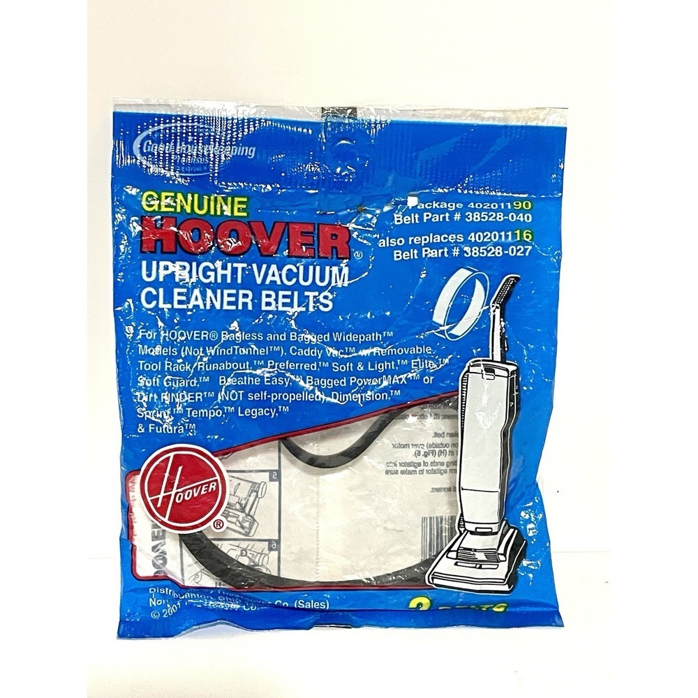 Hoover Vacuum Cleaner Belts Part Number 38528-040 Package‎ 40201190 Upright